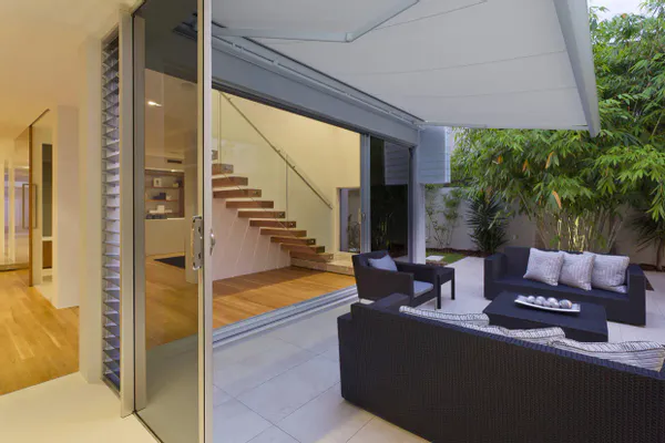 Hovedbilde Kassettmarkise m ledlys, Bredde 360-410 cm x 310 cm utfall