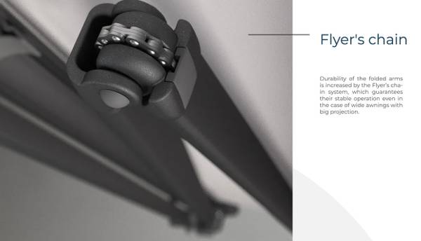 Hovedbilde Kassettmarkise m ledlys,Bredde 410-470 cm x 360 utfall cm