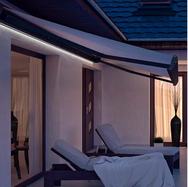 Hovedbilde Kassettmarkise m ledlys, Bredde 415-470 cm x 210 cm utfall