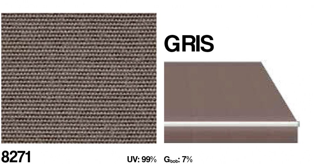 Semi-Kassettmarkise, Bredde 475-530 cm x 210 cm utfall