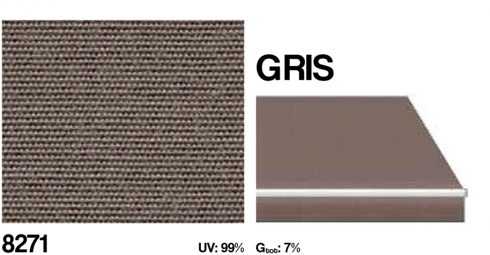 Kassettmarkise m ledlys, Bredde 475-530 cm x 210 cm utfall